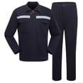 thumbnail image 2 of Penkiiy Unisex Work Suit With Long Sleeves Coat Jacket And Reflective Pants Color Blocking Set XL Black, 2 of 5