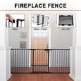 thumbnail image 3 of Hommoo Metal Fireplace 5-Panel Baby Safety Gate with Door, Black, 3 of 9