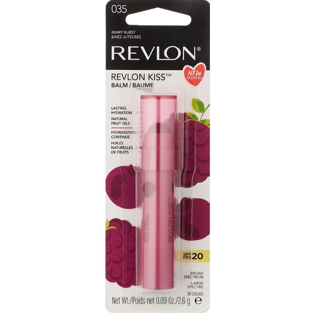 2 Pack Revlon Kiss Lip Balm, Berry Burst 0.09 oz
