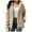 Khaki, variant on Lixiuxyad Casual Loose Womens Fleece Jackets Solid Zip Up Coats Long Sleeve Fuzzy Hooded Jacket Outerwear With Pockets Black