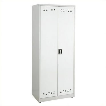 Pemberly Row 72"H Steel Storage Cabinet in Gray