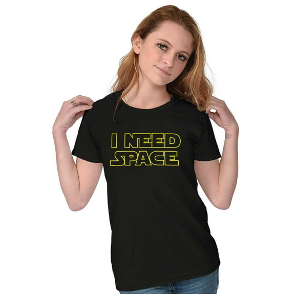 I Need Space Socially Distant Sci-Fi Womens Slim Fit Graphic Tee Brisco Brands S
