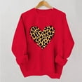 thumbnail image 4 of Valentines Sweatshirts Women Heart Printed Crewneck Plus Size Loose Holiday Red Top Sweet Valentine's Day Gifts (XS, Red|Leopard), 4 of 6