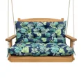 thumbnail image 2 of TOPCHANCES Outdoor Bench Cushion with Backrest and Ties, Waterproof Swing Seat Pad 2-3 Seater Patio Bench Replacement Cushion (47'' x 39'', Green Leaves), 2 of 11