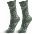 thumbnail image 2 of Pavilion - Cat Mom Green Lotus Flower Patterned Women's Crew Socks, 2 of 3