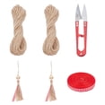 thumbnail image 2 of 2 Bundle Jute String 1mm Natural Jute Twine Hemp Rope with 1 Roll Tartan Polyester Ribbon 1Pc Scissors Cord Kit, 2 of 6
