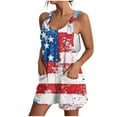 thumbnail image 3 of DDAPJ pyju 4th of July Romper for Women Summer Casual Short Jumpsuits Adjustable Strap Shorts Overalls Vacation Beach Outfits 70% off Clearance Sale White S, 3 of 7