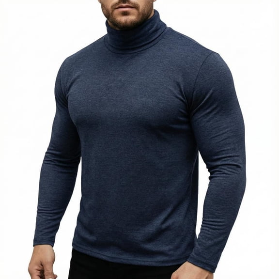 Men's Mock Turtleneck Long Sleeve Turtle Neck Tops Lightweight Undershirt Thermal Sweater Shirts Men's -color High-neck Stretch Base Layer Shirt Long-sleeved T-shirt Top