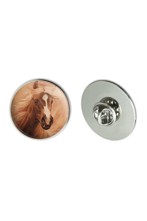 Horse Portrait Peach Metal 1.1" Tie Tack Hat Lapel Pin Pinback