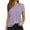 Purple, variant on MIXUE Boho Tops For Women Summer Solid Color Square Collar Short Sleeve Casual Basic Pullover Shirts For Women Tee Shirts Daily-Wear,Black,XXL
