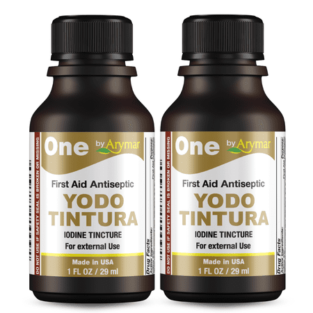 Arymar Yodo Tintura Iodine, – First Aid Antiseptic for Wounds, 1 fl oz (2-Pack)