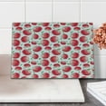 thumbnail image 2 of Fruits Cutting Board, Hand Painted Watercolor Art Style Apples with Green Leaves Harvest Season, Decorative Tempered Glass Cutting and Serving Board, Small Size, Dark Coral Green White, by Ambesonne, 2 of 5