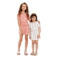 thumbnail image 5 of Wonder Nation Girls Short Sleeve Smocked Top & Short Outfit Set, Sizes 4-18 & Plus, 5 of 7