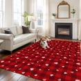 thumbnail image 3 of Valentine's Day Washable Area Rug 5 x 7 ft Modern Romantic White Pink Love Heart Red Buffalo Plaid, Soft Non Slip Rugs Stain Repellent Indoor Felt Carpet for Living Dining Room Bedroom Home Office, 3 of 9