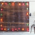 thumbnail image 1 of Ambesonne New Year Shower Curtain, Wooden Board Rustic, 69"Wx84"L, Multicolor, 1 of 3