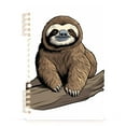 thumbnail image 2 of Sloth Wood Ring Binder Notebook Journey Note Diary College Ruled Spiral Notebook Study Loose Leaf Paper A5 60 Pages, 2 of 8