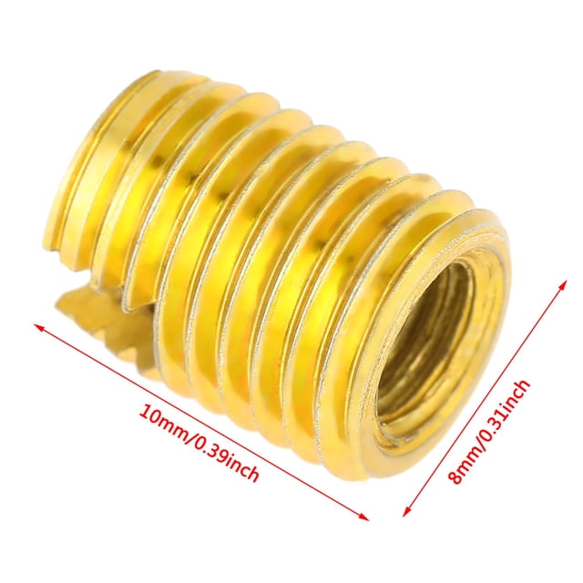 10pcs Self Tapping Threaded Insert, Self Tapping Screw Bushing, Strong Tensile Strength M8 X M5 High Strength For Automobile Industry Rail Car Industry