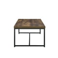 thumbnail image 2 of Acme Metal Framed Coffee Table with veneer Top, Weathered Oak Brown and Black, 2 of 5