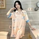 thumbnail image 3 of Camisones clásicos Vintage de seda satinada para mujer, ropa de dormir elegante, falda de dormir para el hogar, arte de estilo Ins, moda de verano, 2024, 3 of 5