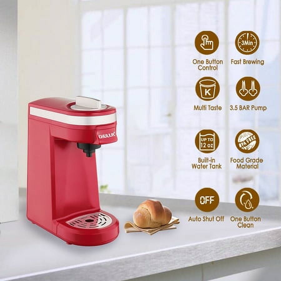 Dropship CHULUX Single Serve Coffee Maker Red KCUP Pod Coffee Brewer,  Upgrade Single Cup Coffee Machine
