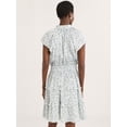 thumbnail image 4 of Scoop Women's Satin Mini Ruffle Dress with Cap Sleeves, Sizes XS-4X, 4 of 5