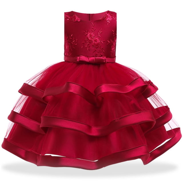 Nouvelles Robes pour Filles Tutu Princesse Robe de Soirée pour Enfants Robe de Demoiselle d'Honneur pour Enfants Robe de Mariage vestido 5 6 7 8 Ans