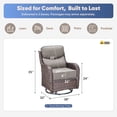 thumbnail image 3 of Jentlehouse 4-Piece Outdoor Swivel Chairs, Patio All-Weather Brown Wicker Rocker Glider Chairs with Gray Cushions for Balcony Poolside Deck Garden, 3 of 11