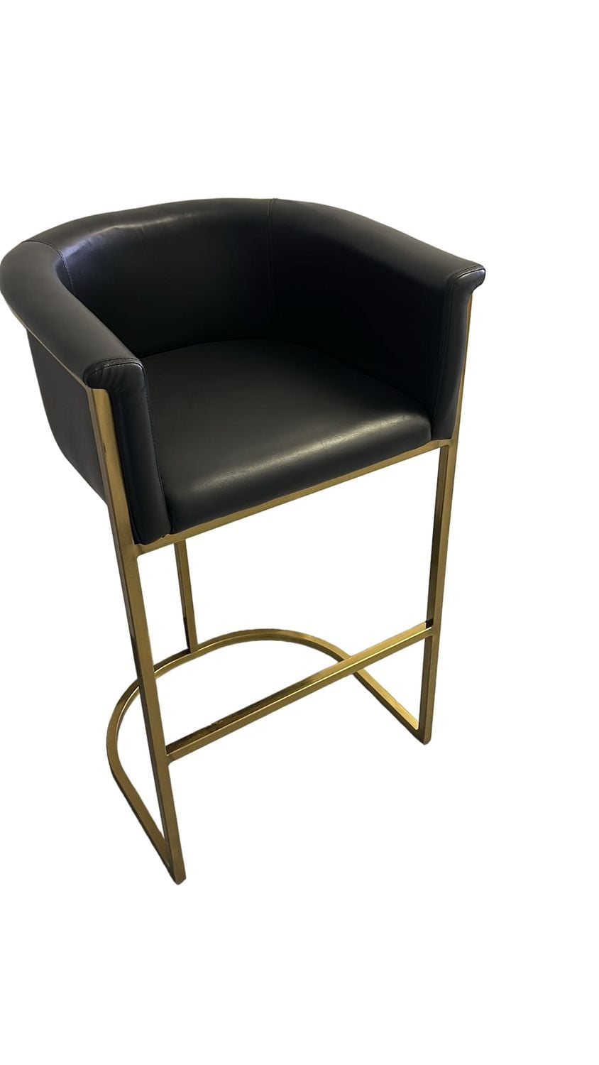 Tabouret de bar Kanye en cuir synthétique noir (lot de 2