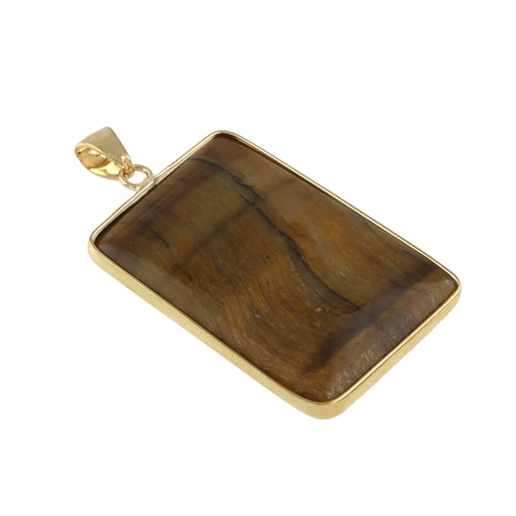 Yellow Tiger's Eye Rectangle Pendant by Bead Landing 38mm