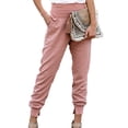 thumbnail image 2 of Pantalones de chándal para mujer Pantalones de chándal con dobladillo dividido de cintura alta elásticos casuales Pantalones de lápiz con cordón sueltos con bolsillos ANGGREK Otros, 2 of 6