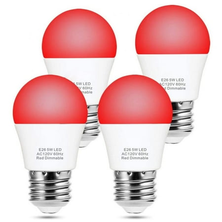 

4pcs/6pcs LED Red Light Bulb Dimmable 5W Equivalent 40W A15 Red Light Bedroom Night Light Party Decoration Porch Holiday Lighting E26 Base