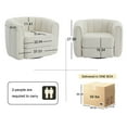 thumbnail image 4 of Swivel Accent Chair Modern Round Barrel Chair Comfy Velvet Reading sofa chair Armchair For Living Room, Beige, 4 of 6