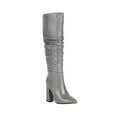 thumbnail image 2 of Hinvhai Knee High Boots Women Chunky Heel Square Toe Tall Boots for Women High Heel Long Boots Gray 5.5(36), 2 of 6