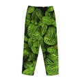 thumbnail image 3 of Lsque Tiny Green Fern Leaves Print Women's Pajama Pants, Lounge Pant - Comfortable Home Wear,Elastic Waistband, Stylish Design-XX-Large, 3 of 9