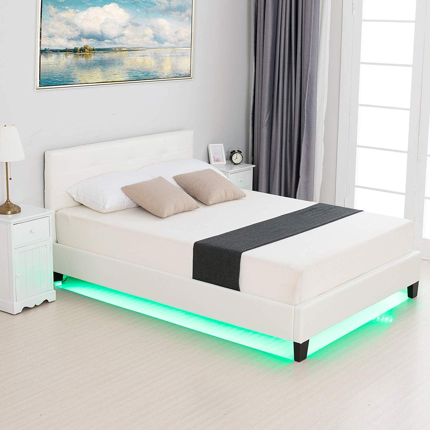 modern platform bed with led lights