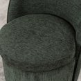 thumbnail image 5 of Kidol & Shellder Swivel Dining Chair with Solid Wood Frame Boucle Accent Chair with Back, Vanity Chair for Dressing Room, Comfy Living Room Seating, Easy Assembly, Green 3PCS, 5 of 6