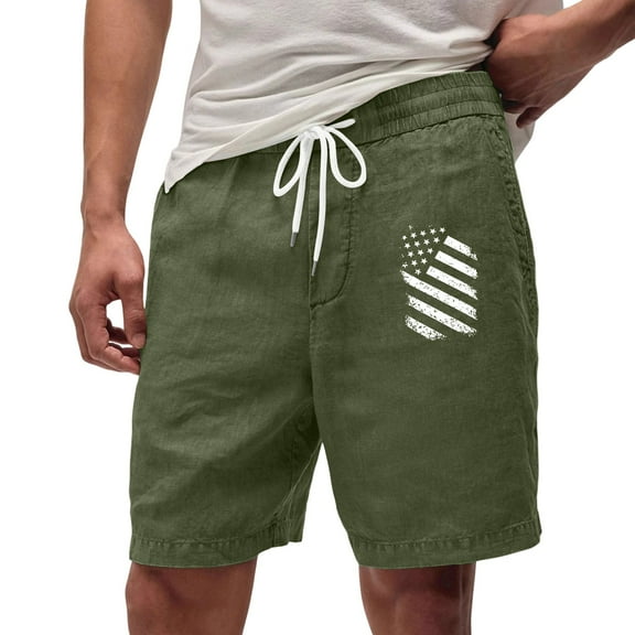 Men's Summer Surf & Swim Shorts, Quick-Dry Elastic Waist Beach Pants with Side Zippered Pockets ,Army Green L