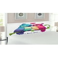 thumbnail image 2 of Animal Headboard, Parrot Couple on the Branch with Heart Deep Intimate Mutual Feelings Art, Upholstered Decorative Metal Bed Headboard with Memory Foam, King Size, Pink Teal White, by Ambesonne, 2 of 4