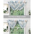 thumbnail image 5 of Waterfall Valances for Windows, Blue Coastal Kitchen Sheer Valance Curtains, Nautical Coral Beach Starfish Rod Pocket Elegant Swag Valances for Living Room Bedroom, 47.2"x38.5", 3 Panel, 5 of 8