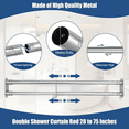 thumbnail image 6 of Adjustable Double Shower Curtain Rod, 28 to 75 Inches, Wall-Mounted Stainless Steel, Silver, 6 of 7