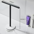 thumbnail image 3 of Hand Towel Holder, 12 Inch T-Shape Freestanding Towel Rack Stand for Bathroom & Kitchen Countertop with Matte Black Finish and Marble Base, 3 of 12