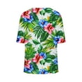 thumbnail image 5 of Women's Summer V Neck Tops Tie-dye/Floral Printed Short Sleeve Summer Graphic Tee Shirts Loose Fit Plus Size Casual Tshirts (M, Green), 5 of 7
