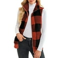 thumbnail image 2 of Innerwin Gilet Sans Manches à Fermeture Éclair pour Femme, Veste en Molleton de Travail Légère en Sherpa, Rouge Vin, 3TG, 2 of 6