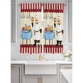 thumbnail image 4 of Bedroom Curtains 63 Inches length, Chef Window Treatment Curtain Drapes, Red Fruit Cake Hat Kitchen Gourmet Vintage Rod Pocket Curtain Panels for Living Room Kitchen, 42"x63", 2 Panels, 4 of 7