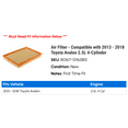 thumbnail image 2 of Air Filter - Compatible with 2013 - 2018 Toyota Avalon 2.5L 4-Cylinder 2014 2015 2016 2017, 2 of 2