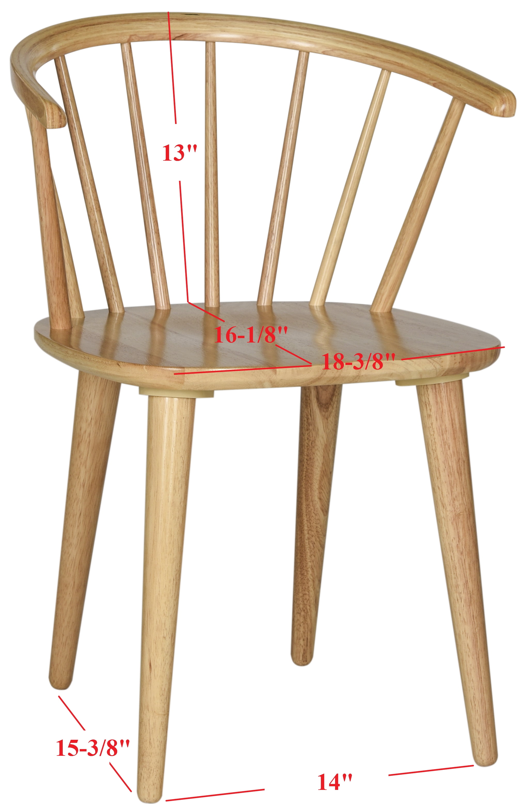 SAFAVIEH Blanchard Mid-Century Curved Spindle Side Chair, Natural