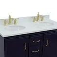 thumbnail image 5 of 49 in. Double Wooden Vanity Blue with White Quartz Oval Sink, 5 of 12