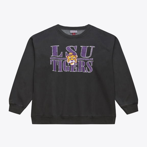 Men's Mitchell & Ness Charcoal LSU Tigers Downtown Fleece Sweatshirt
