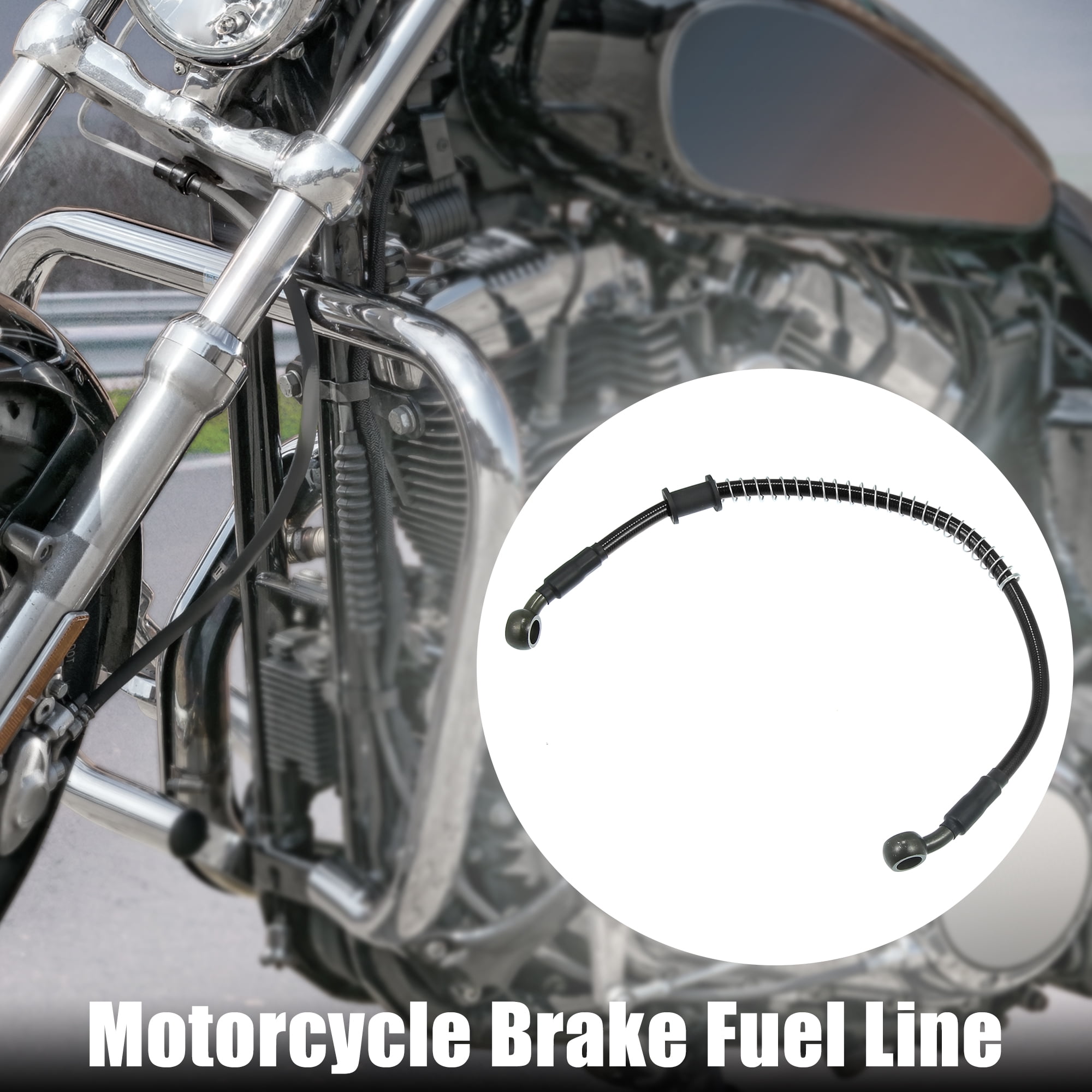 Unique Bargains 40cm 15.75" Degree Braided Brake Clutch Oil Hose Pipe for Motorcycle Black
