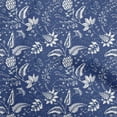 thumbnail image 1 of oneOone Silk Tabby Dark Blue Fabric Jacobean Floral Sewing Craft Projects Fabric Prints By Yard 42 Inch Wide, 1 of 4